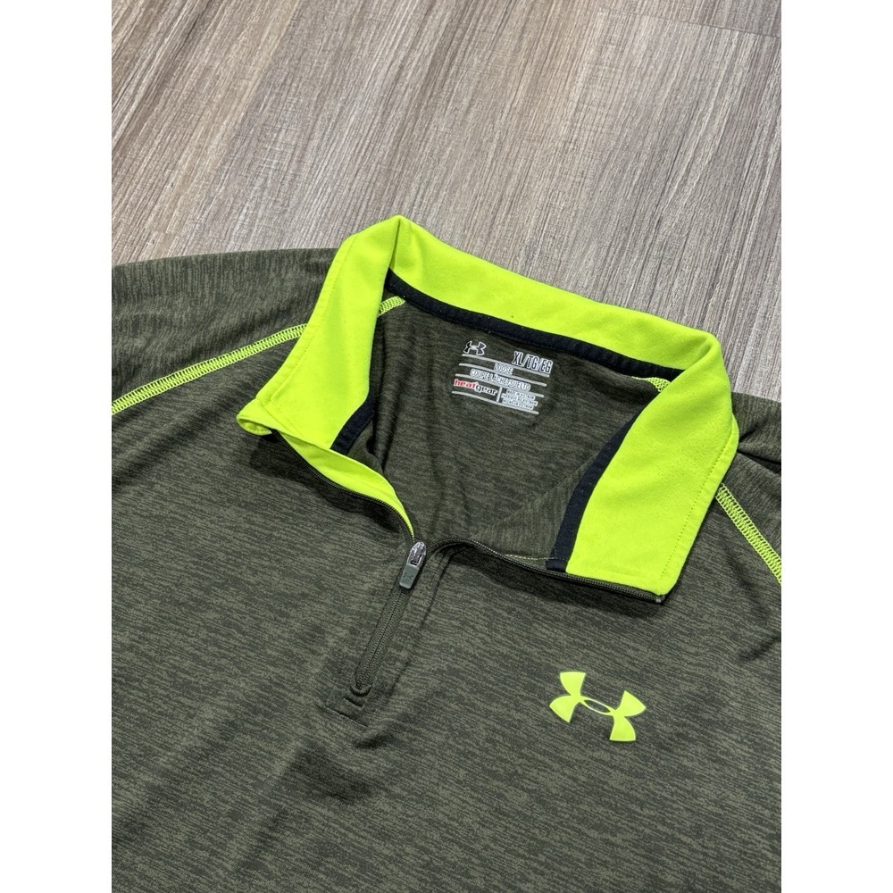 Under Armour Pullover Adult Green XL Mens Quarter Zip 1/4‎ Lightweight Heat Gear
